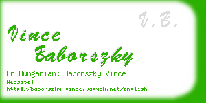 vince baborszky business card